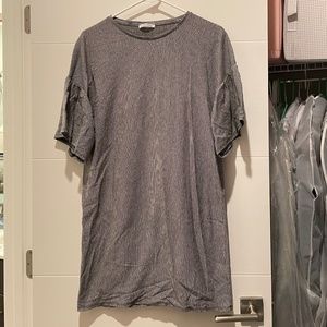 ZARA Babydoll Puff Sleeves Tunic Dress Onepiece Stripes S Small minimalist